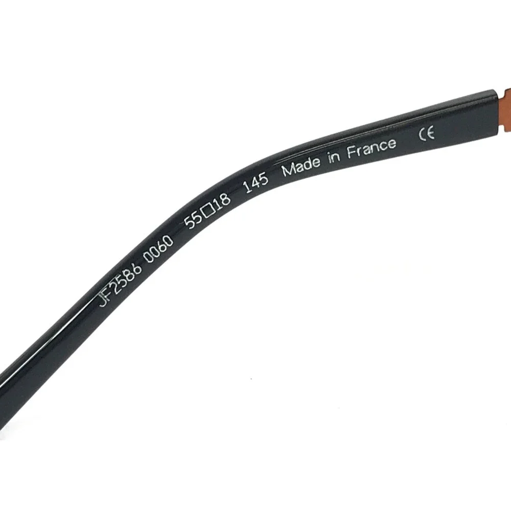 J.F. Rey Eyeglasses Frames JF2586 0060 Matte Black Orange Woven 55-18-145